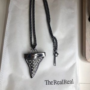 Givenchy Shark tooth Necklace w/ pearl detail